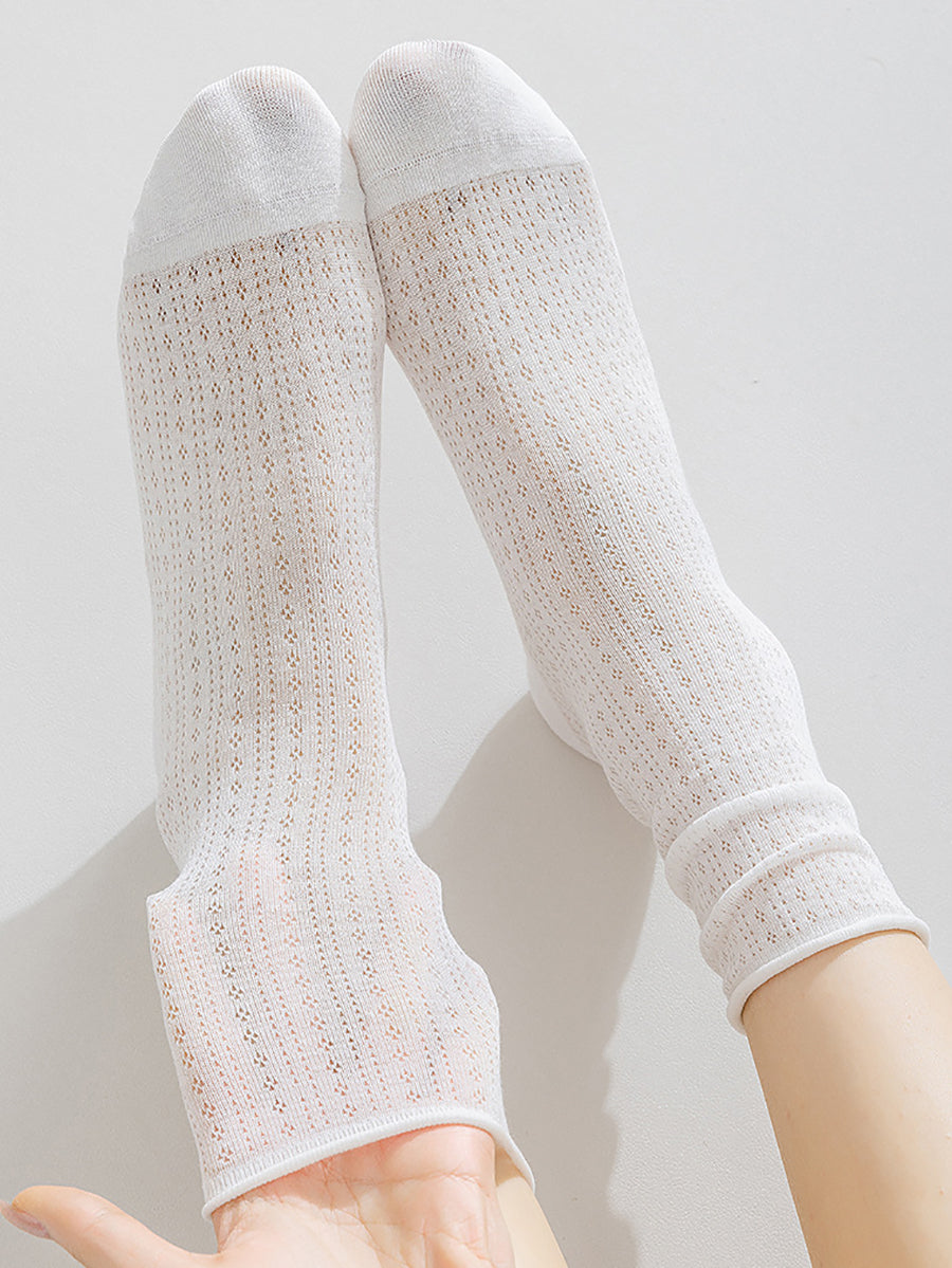 6 Pairs Women Summer Casual Pure Color Socks