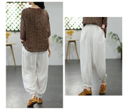 Spring Linen Loose Solid Color Bloomers