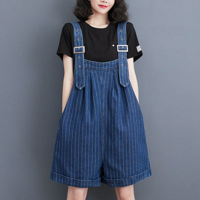 Women's Summer Striped Jumpsuit Suspenders