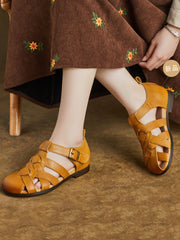 Women Casual Summer Leather Weave Sandals