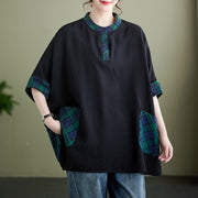 Women's Summer Cotton Linen Dolman Sleeve Top