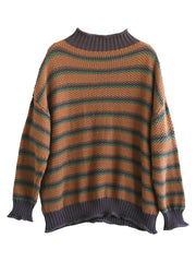 Women's Winter Retro Striped Knitted Top