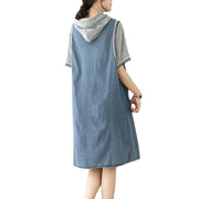 Summer Loose Hooded Denim Dress