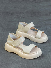 Women Summer Casual Genuine Leather Platform Sandals