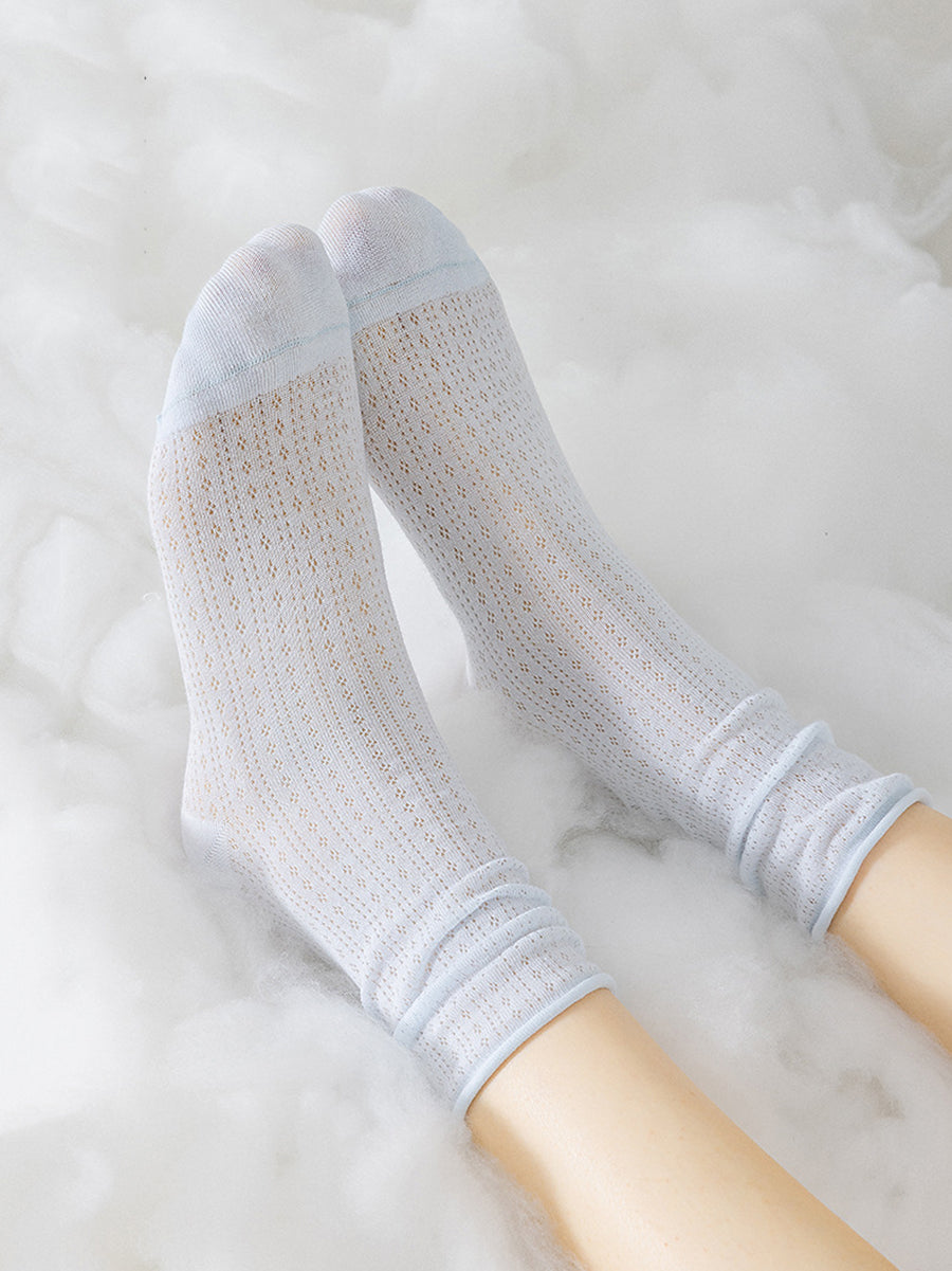 6 Pairs Women Summer Casual Pure Color Socks