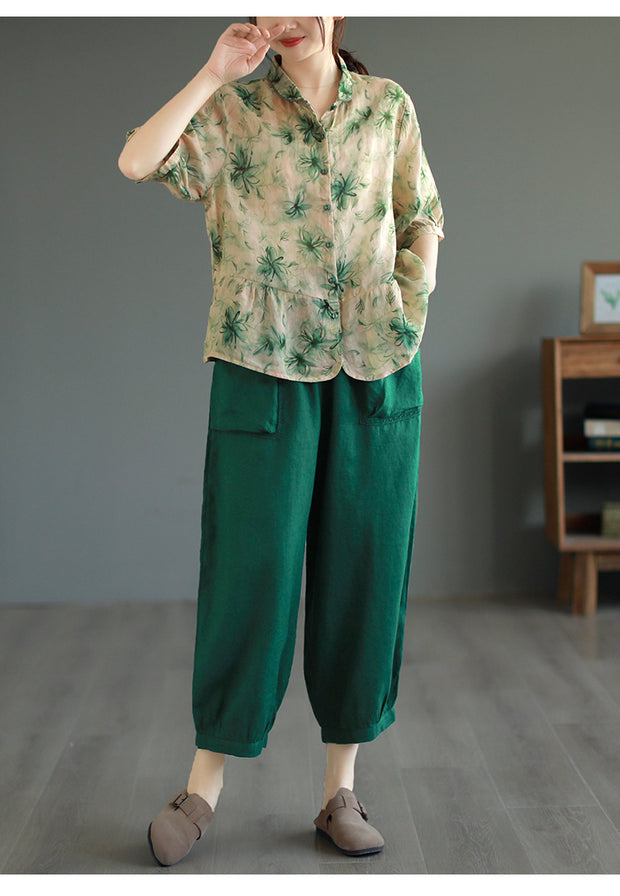 Women's Summer Solid Color Linen Harem Pants