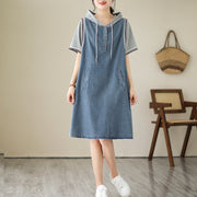 Summer Loose Hooded Denim Dress