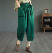 Women's Summer Solid Color Linen Harem Pants