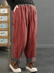 Plus Size Vintage Patchwork Thicken Harem Pants