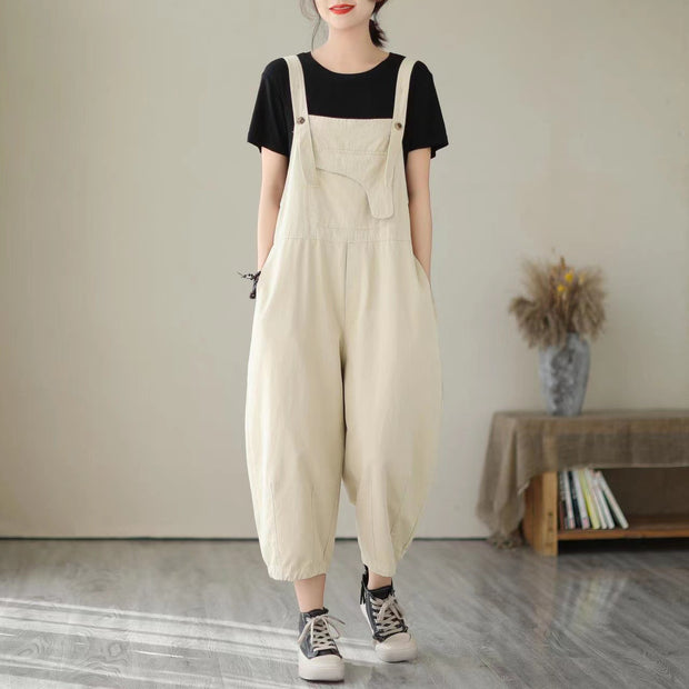 Summer Retro Loose Casual Denim Overalls