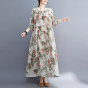 Pre-Fall Round Neck Printed Long Sleeve Dress