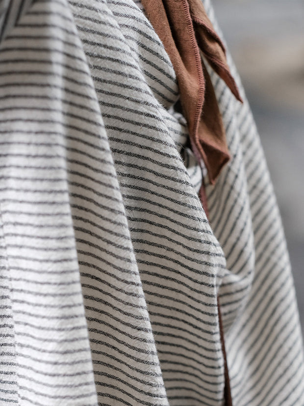 Plus Size Vintage Stripe Casual Long Sleeve Shirt
