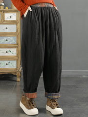 Plus Size Vintage Patchwork Thicken Harem Pants