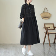 Spring Shirt Collar Denim Dress