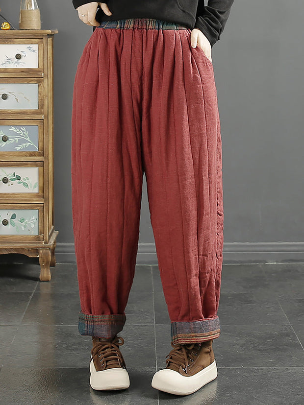 Plus Size Vintage Patchwork Thicken Harem Pants