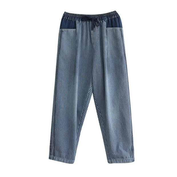 Women's Spring Vertical Stripe Jeans