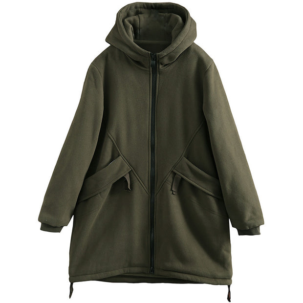 Winter Hooded Warm Mid-length Coat