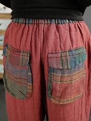 Plus Size Vintage Patchwork Thicken Harem Pants