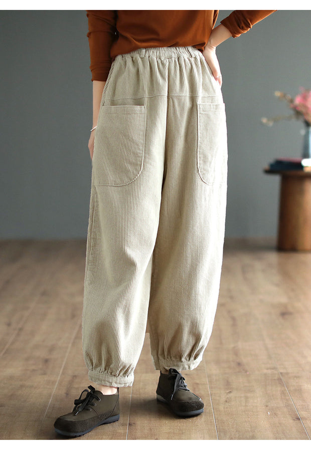 Women's Autumn Corduroy Solid Color Pants