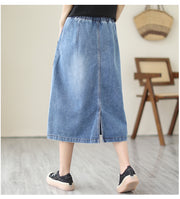 Summer Retro High Waist Denim Skirt