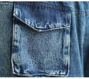 Spring Raw Edge Stitching Denim Bloomers