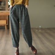 Women's Autumn Woolen Plaid Pants
