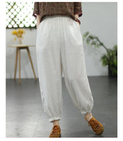 Spring Linen Loose Solid Color Bloomers