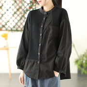 Spring Women's Solid Color Stitching Shirt
