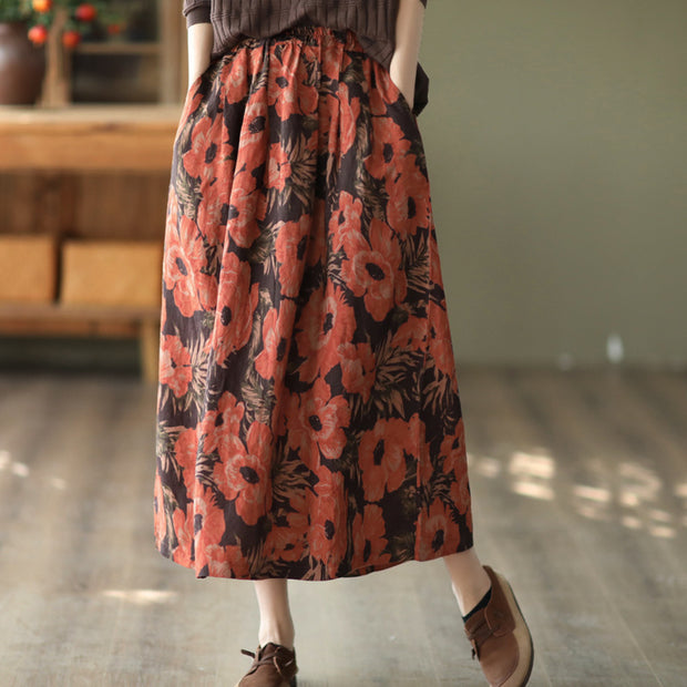 Spring Fried Color High Count Linen Skirt