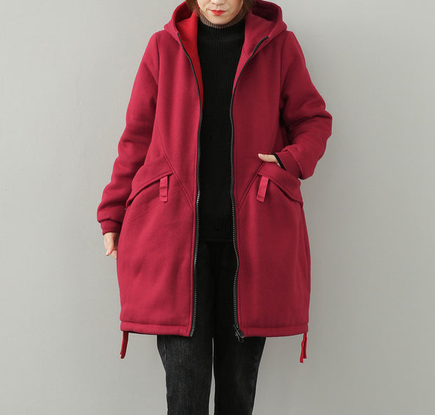 Winter Hooded Warm Mid-length Coat