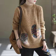 Women's Winter Core Yarn Print Sweater