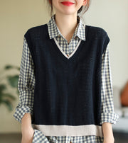 Autumn Knitted Hollow Vintage V-Neck Vest